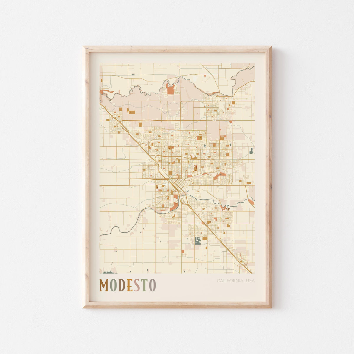 modesto, california map poster - image 1