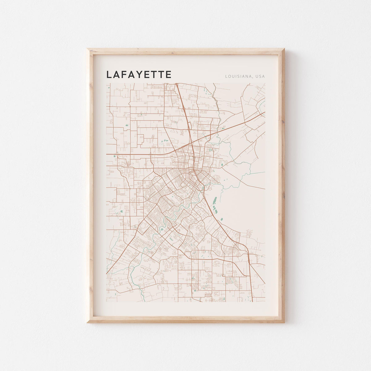 lafayette, louisiana map poster - image 1