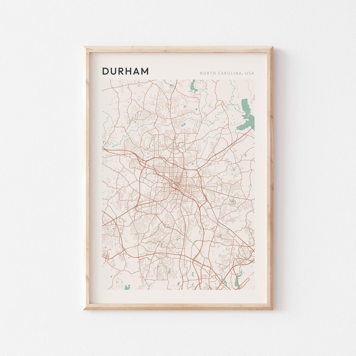 durham, north carolina map poster - image 1