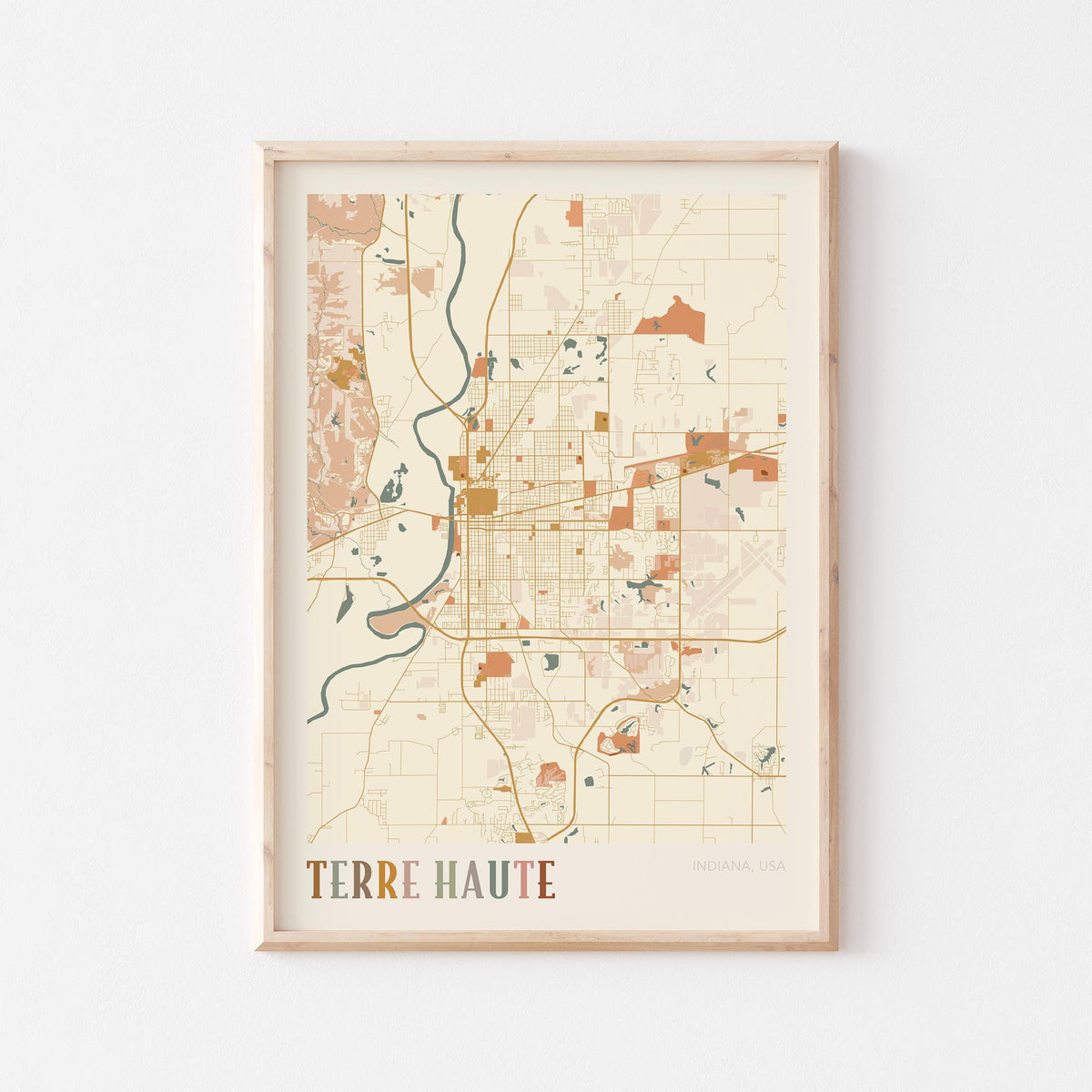 terre haute, indiana map poster - image 1