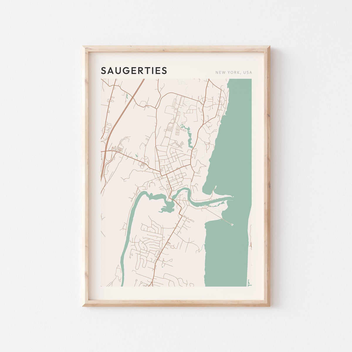 saugerties, new york map poster - image 1