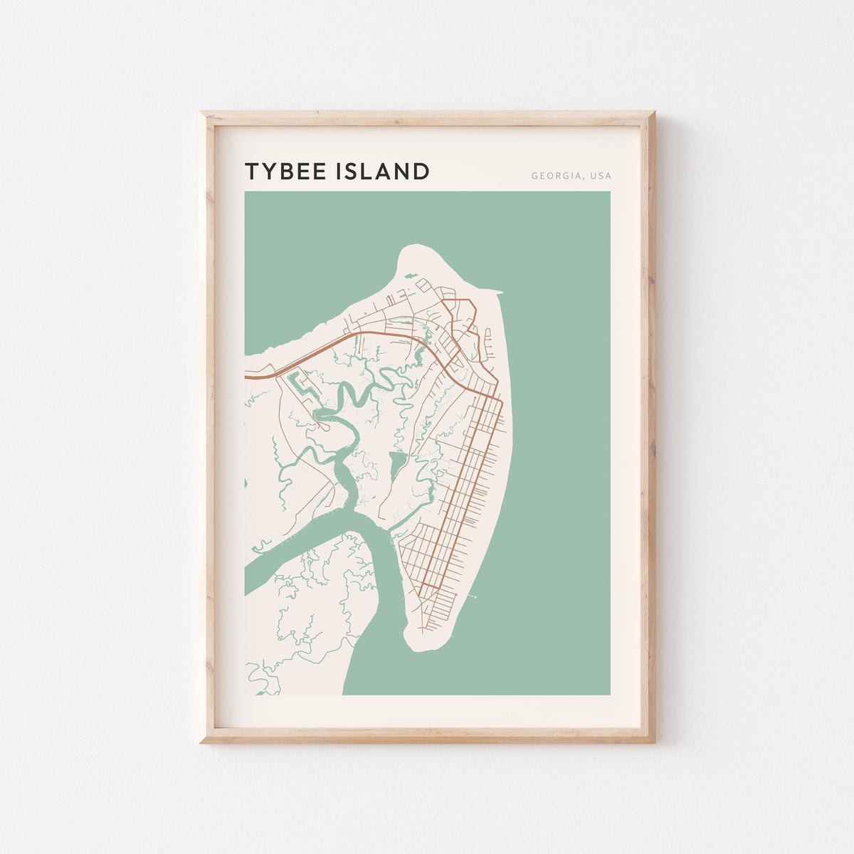 tybee island, georgia map poster - image 1