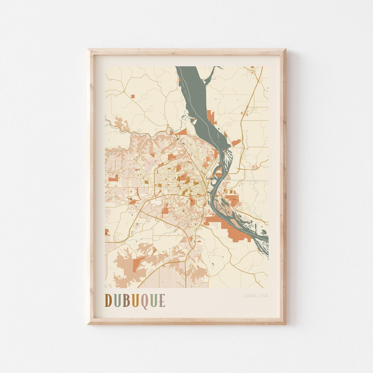 dubuque, iowa map poster - image 1