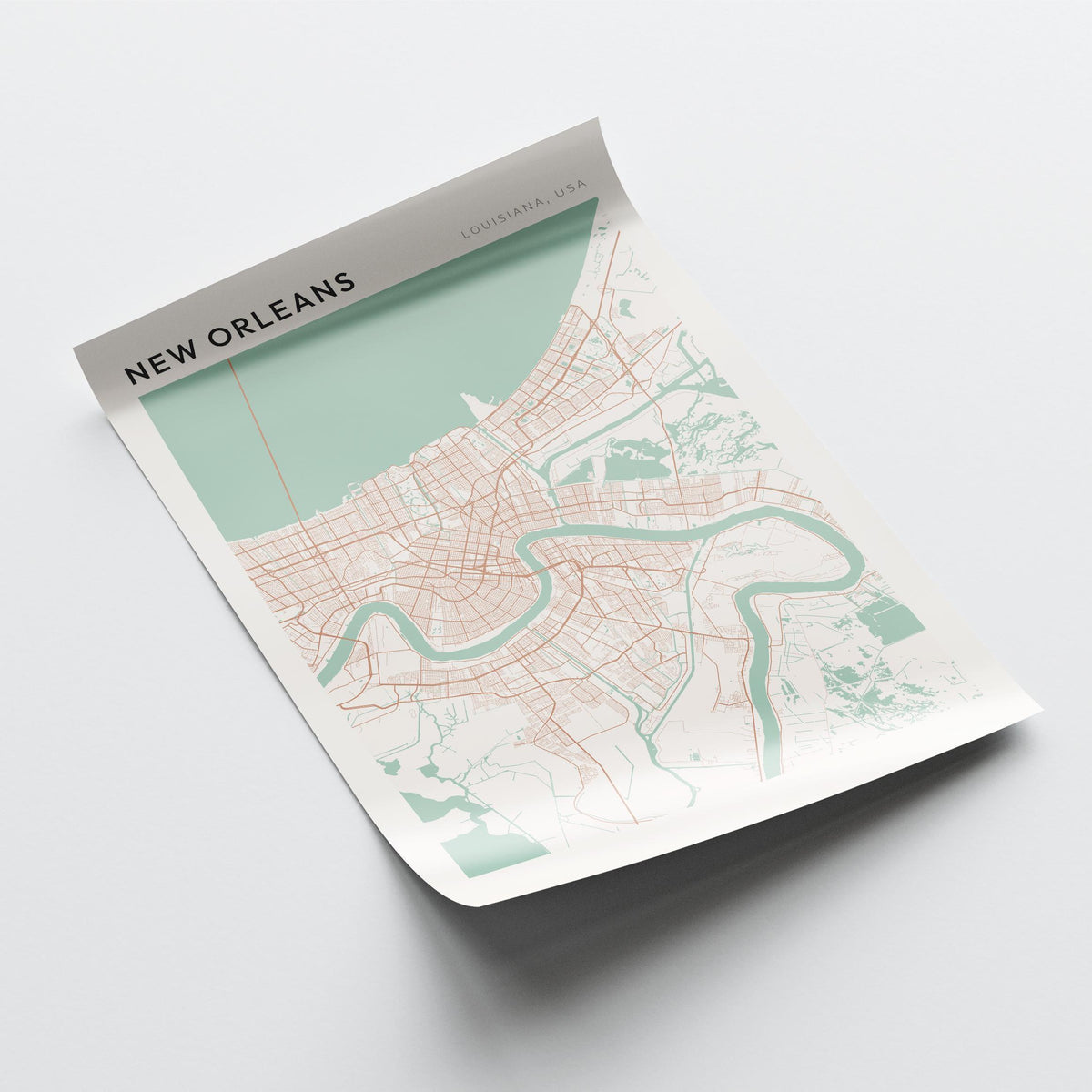 new orleans, louisiana map poster - image 4
