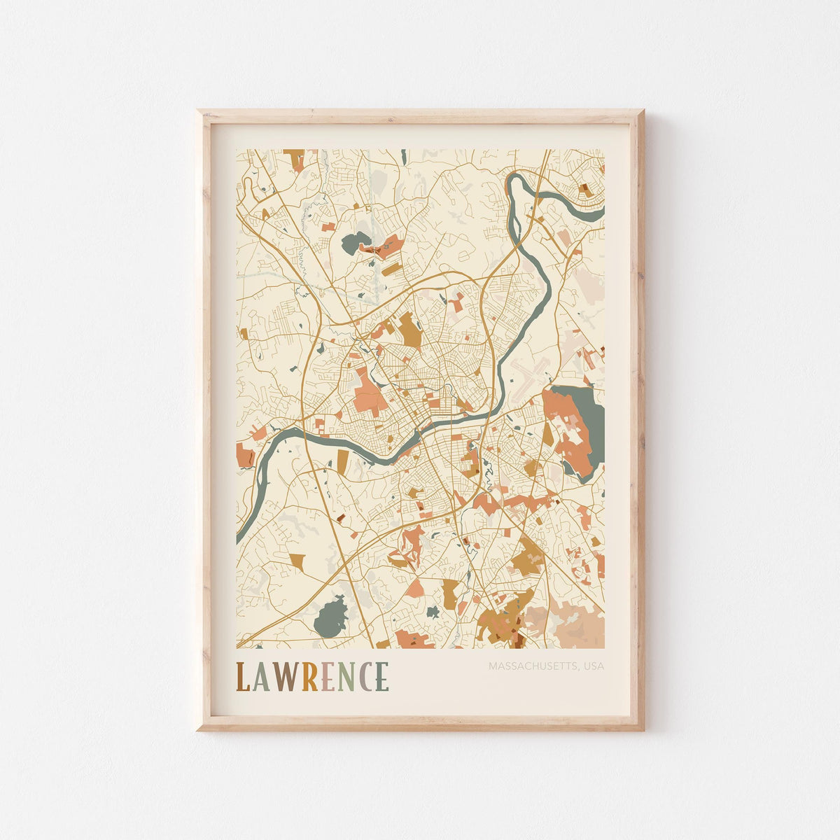 lawrence, massachusetts map poster - image 1