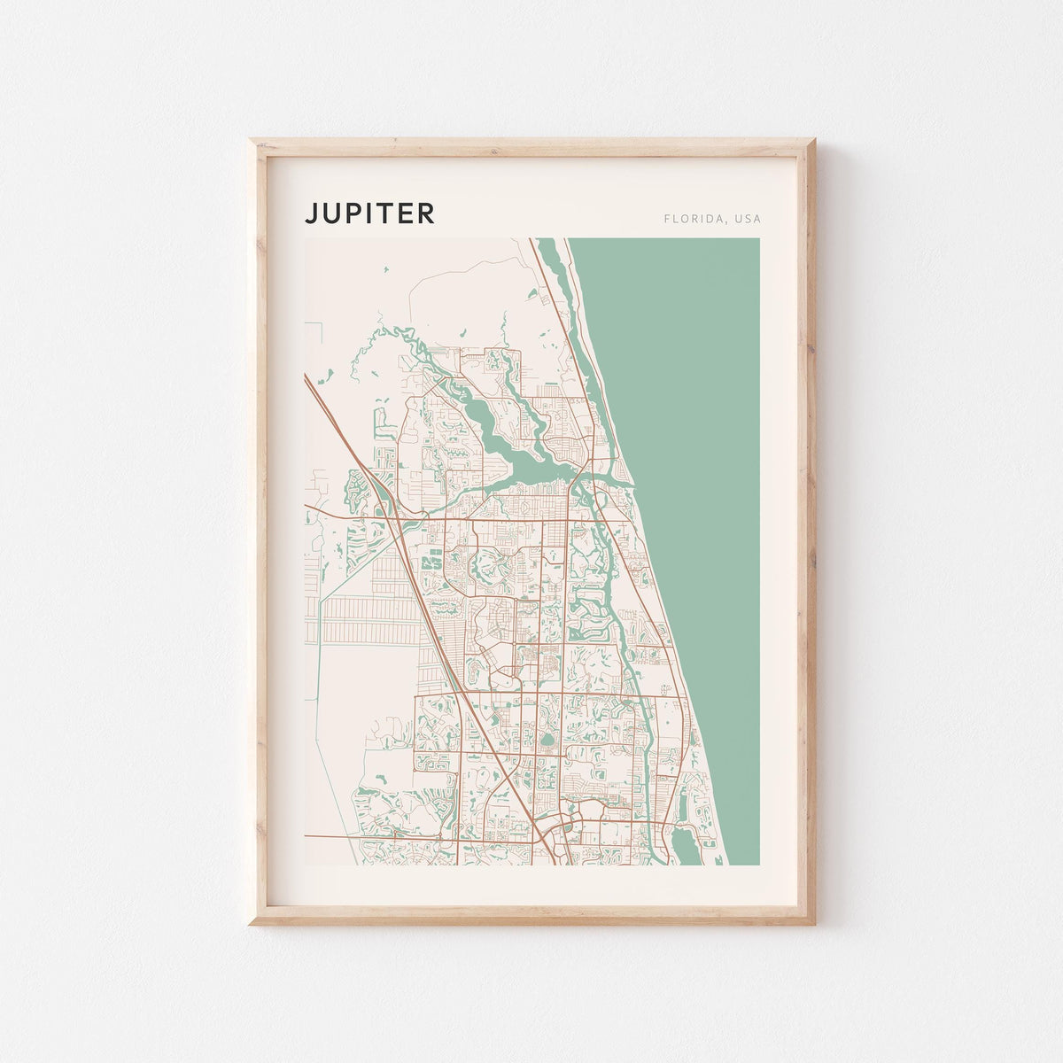 jupiter, florida map poster - image 1