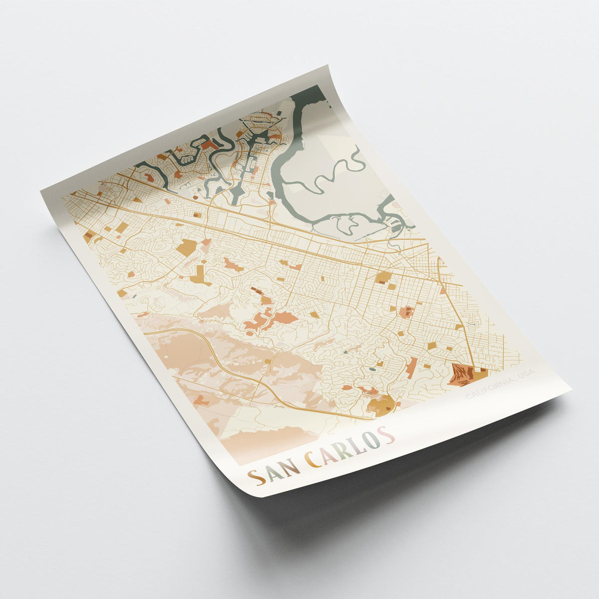 san carlos, california map poster - image 4