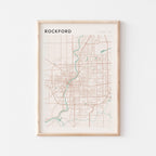 rockford, illinois map poster - image 1