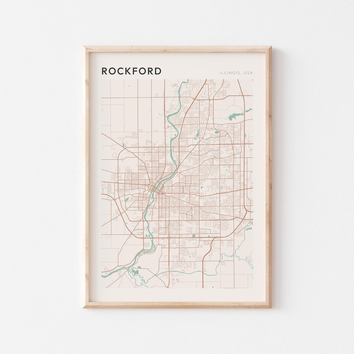 rockford, illinois map poster - image 1