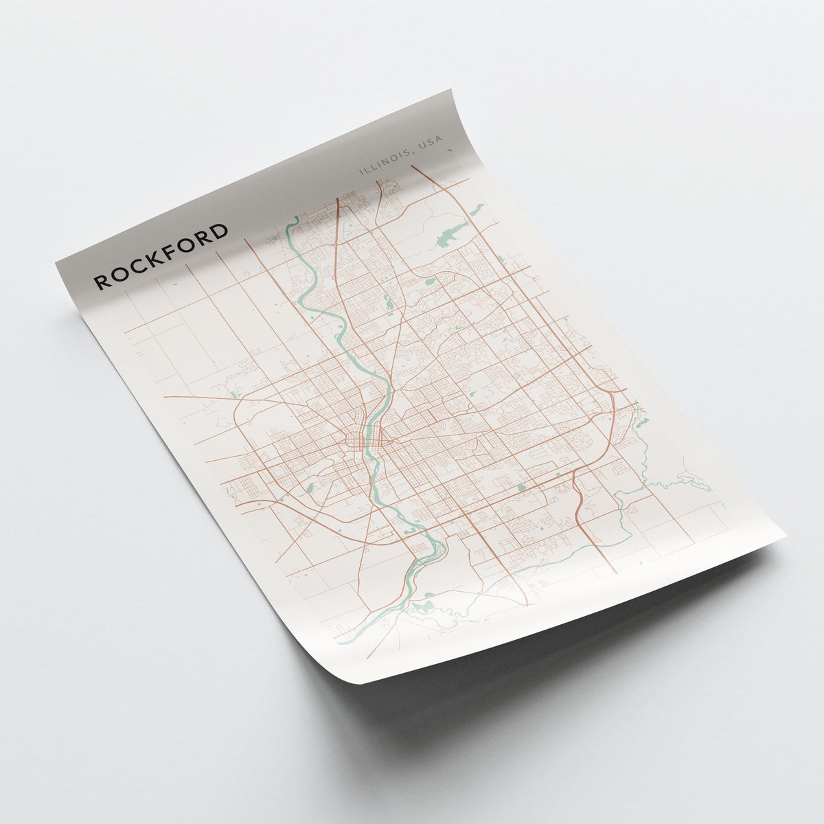 rockford, illinois map poster - image 4