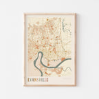 evansville, indiana map poster - image 1