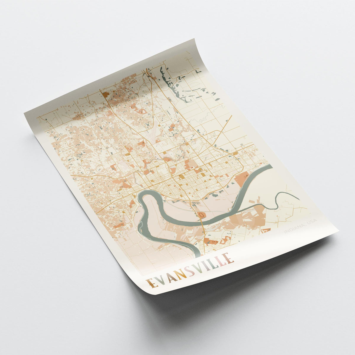 evansville, indiana map poster - image 4