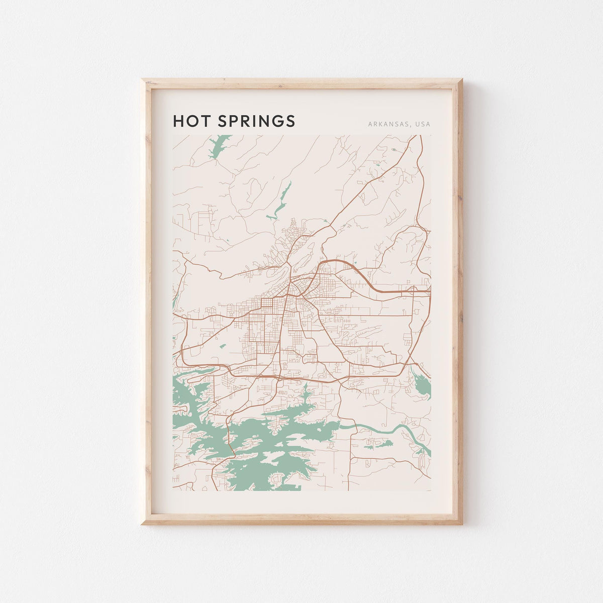 hot springs, arkansas map poster - image 1