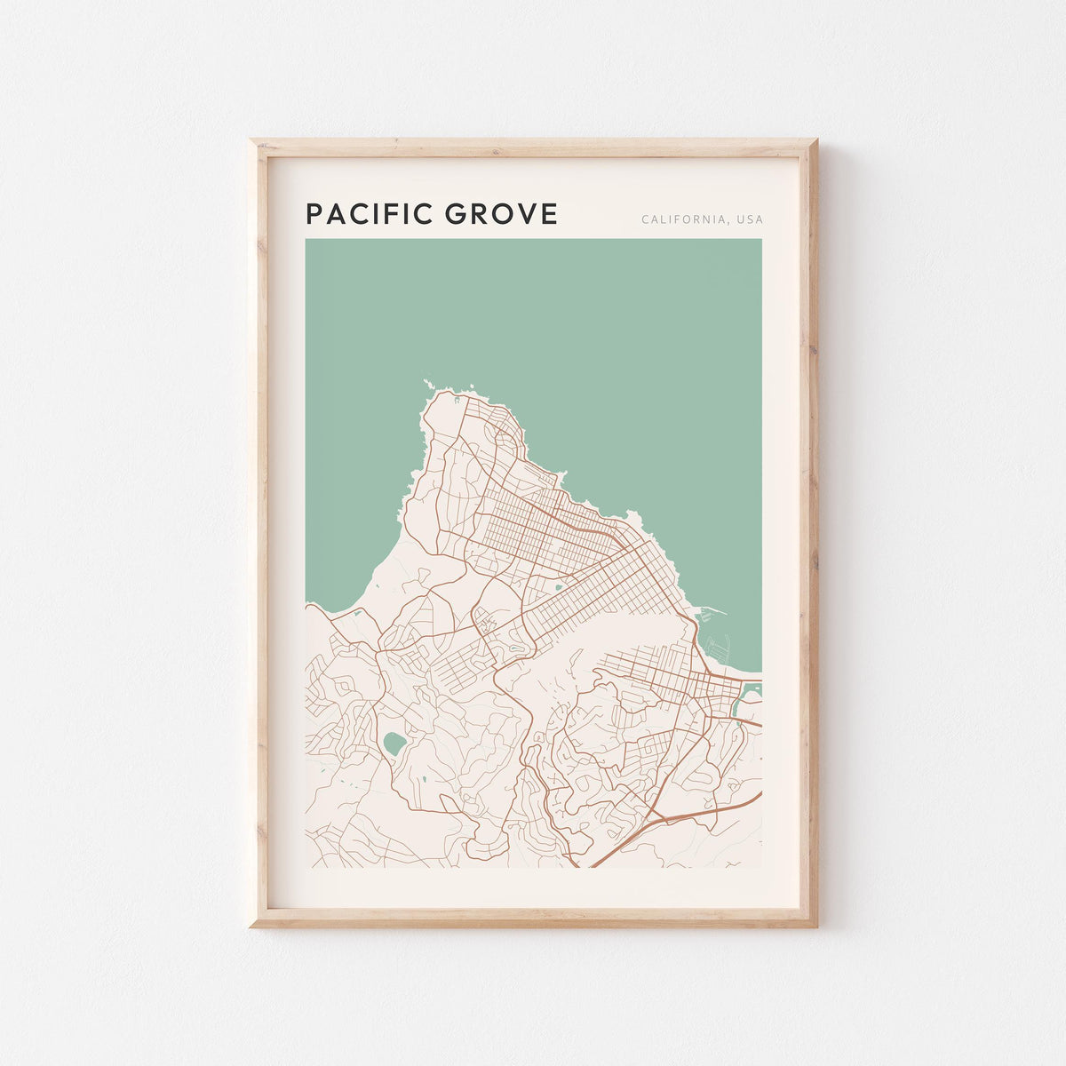 pacific grove, california map poster - image 1