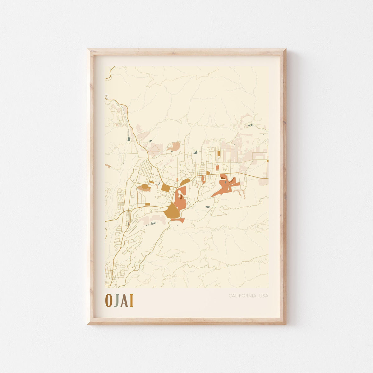 ojai, california map poster - image 1