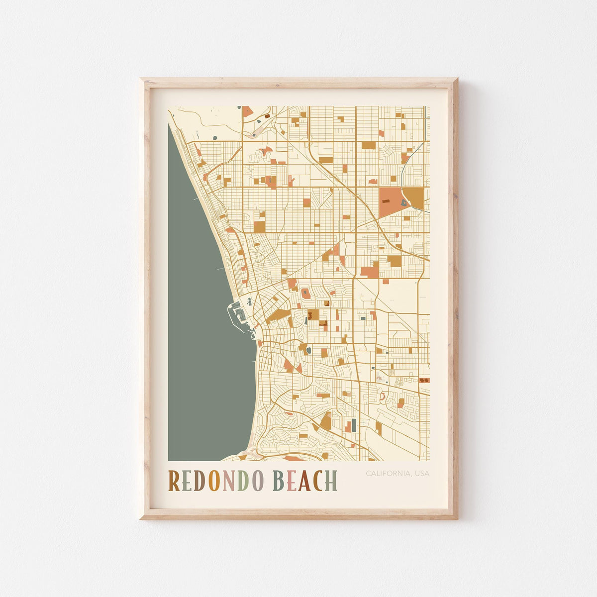 redondo beach, california map poster - image 1