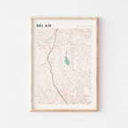 bel air, california map poster - image 1