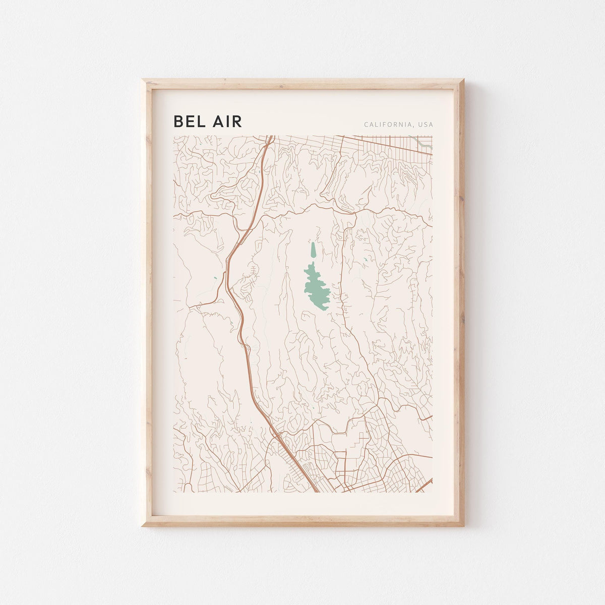 bel air, california map poster - image 1