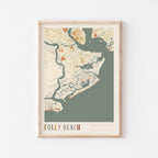 folly beach, south carolina map poster - image 1