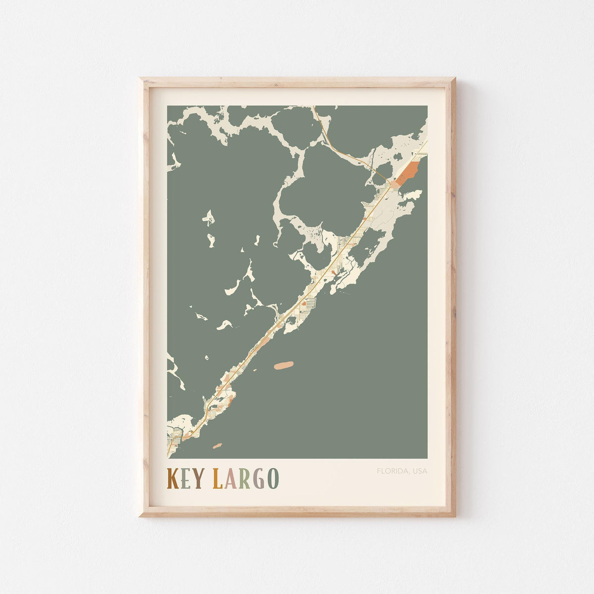 key largo, florida map poster - image 1