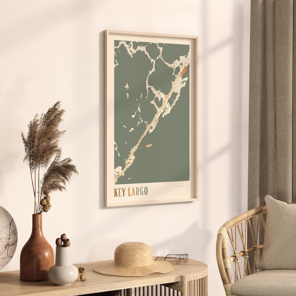 key largo, florida map poster - image 2