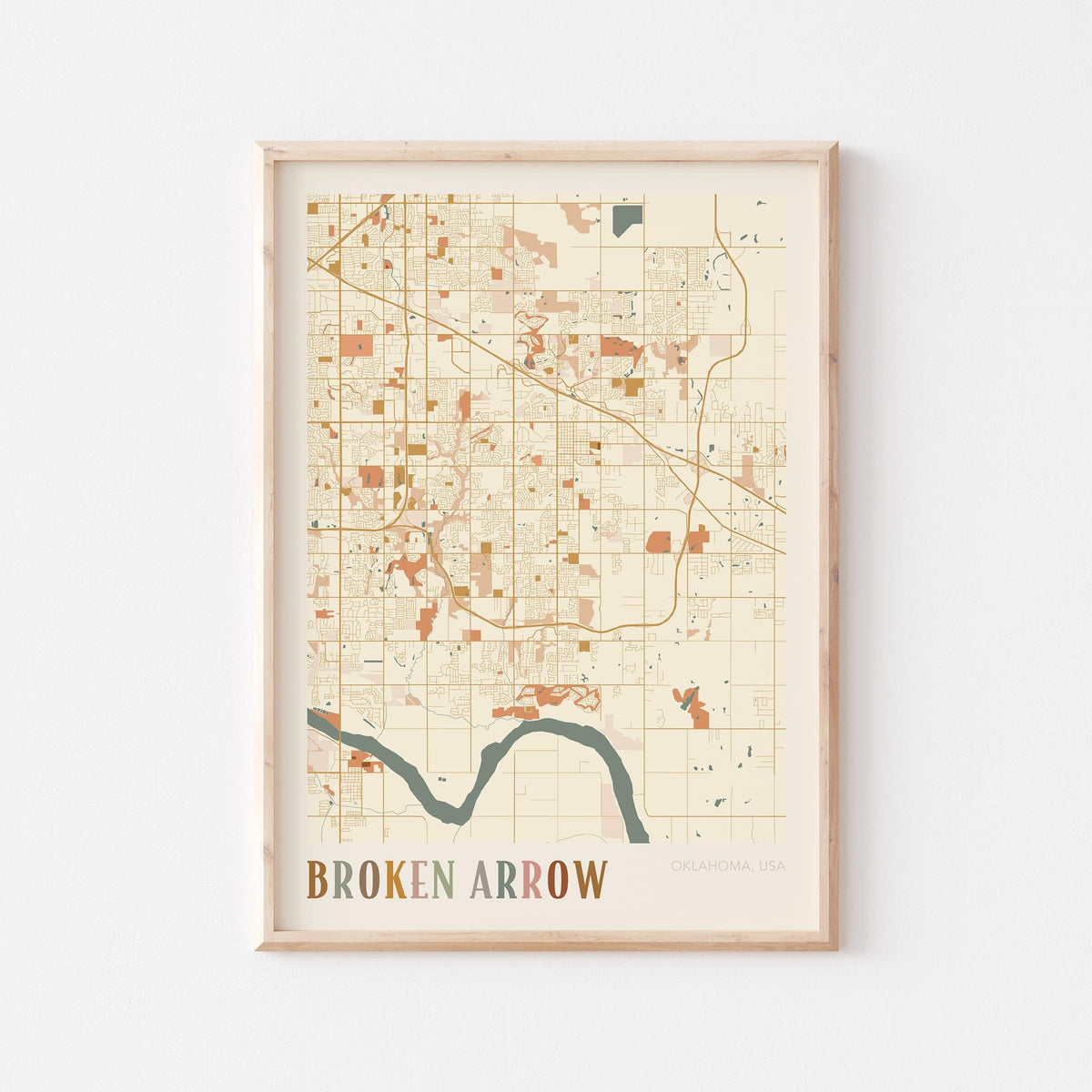 broken arrow, oklahoma map poster - image 1