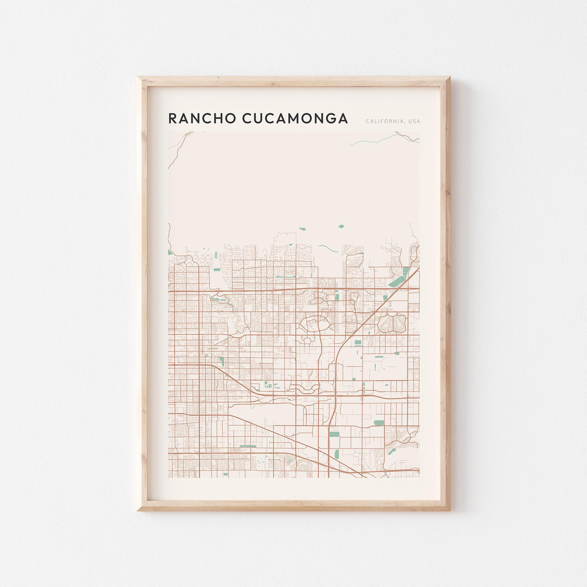 rancho cucamonga, california map poster - image 1