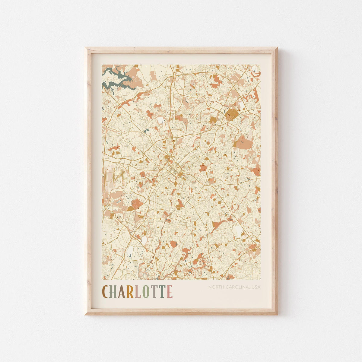 charlotte, north carolina map poster - image 1