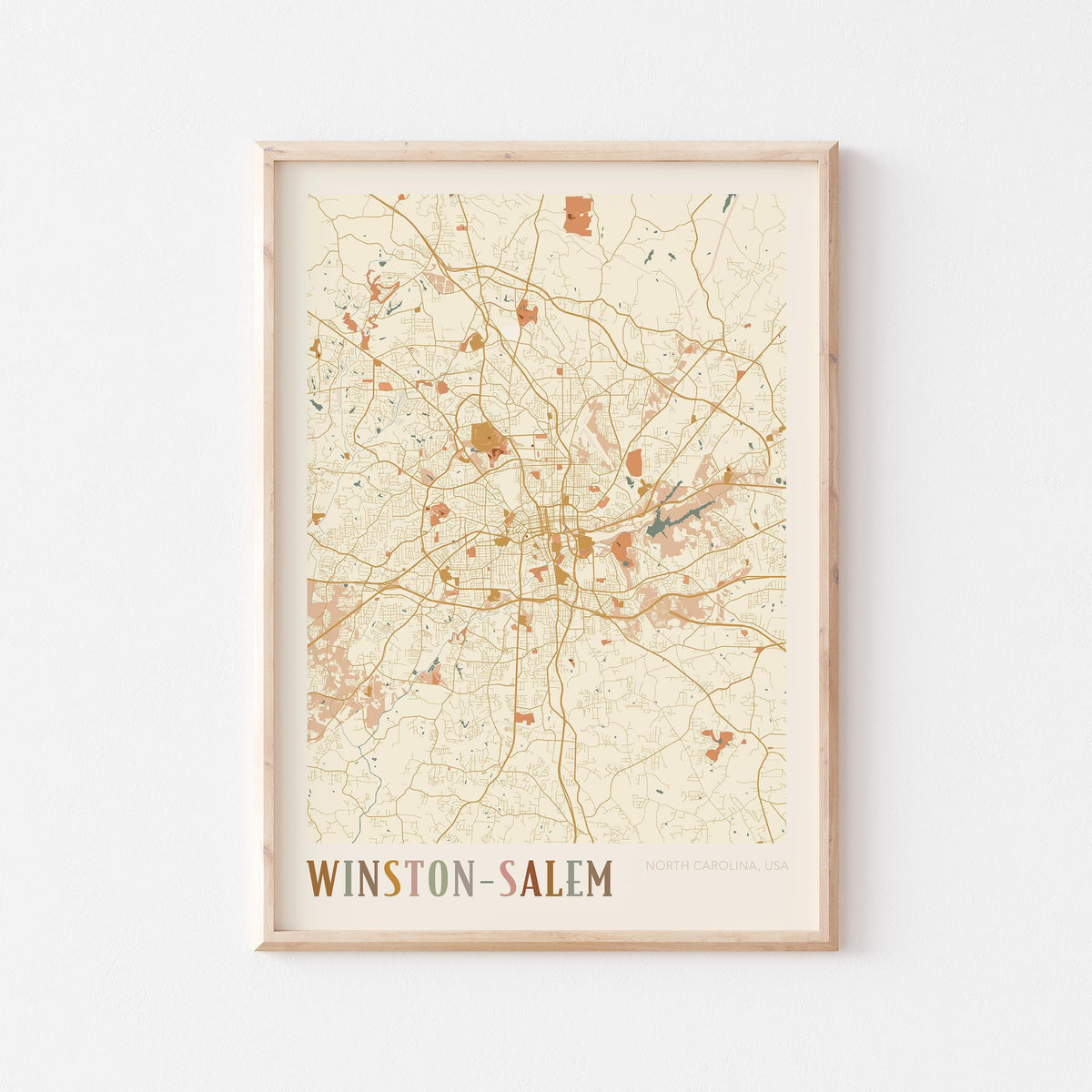 winston-salem, north carolina map poster - image 1