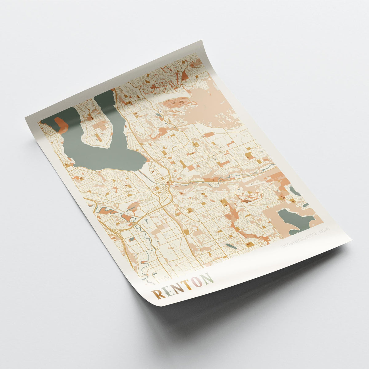 renton, washington map poster - image 4