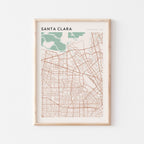 santa clara, california map poster - image 1