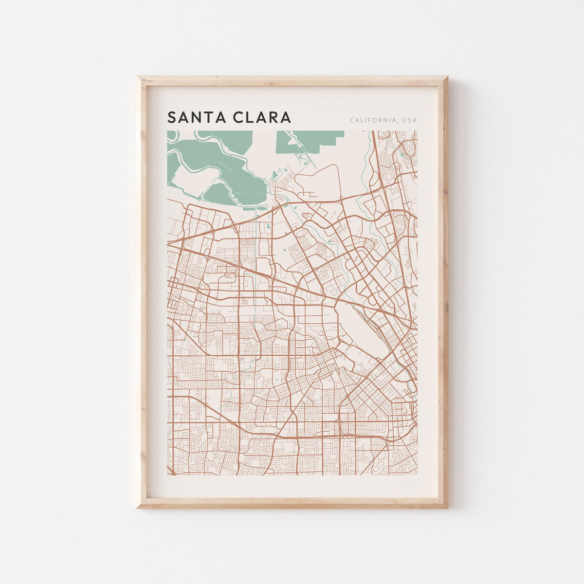 santa clara, california map poster - image 1