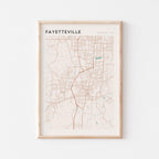 fayetteville, arkansas map poster - image 1