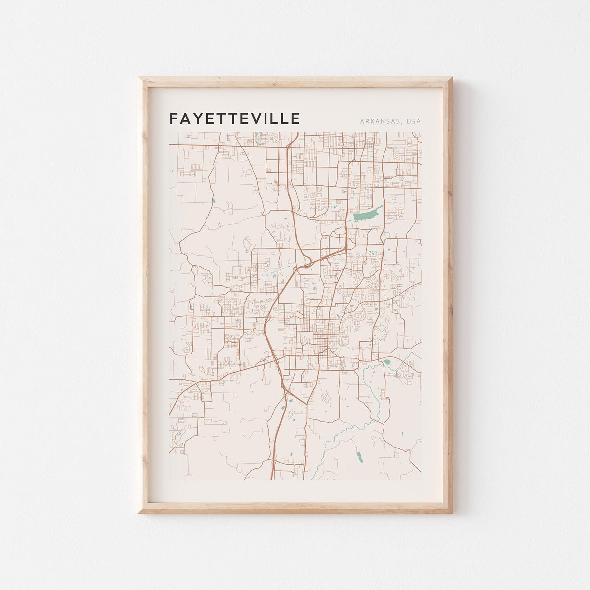 fayetteville, arkansas map poster - image 1