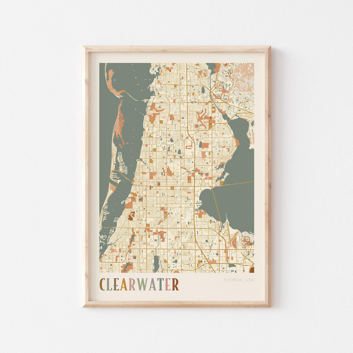 clearwater, florida map poster - image 1
