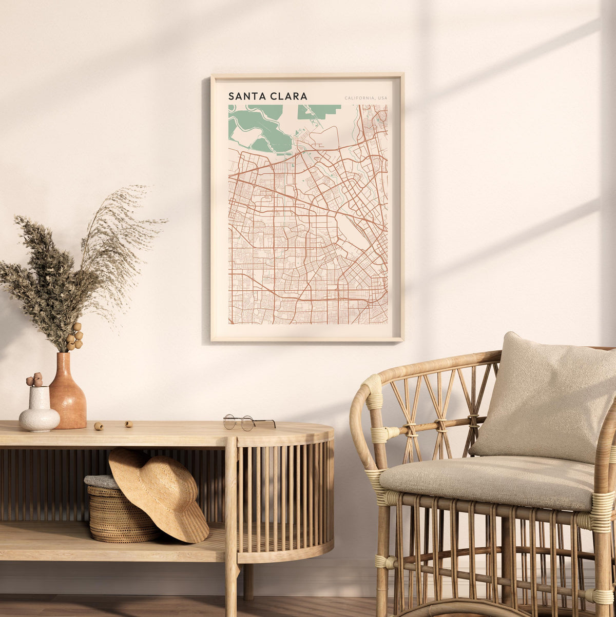 santa clara, california map poster - image 3