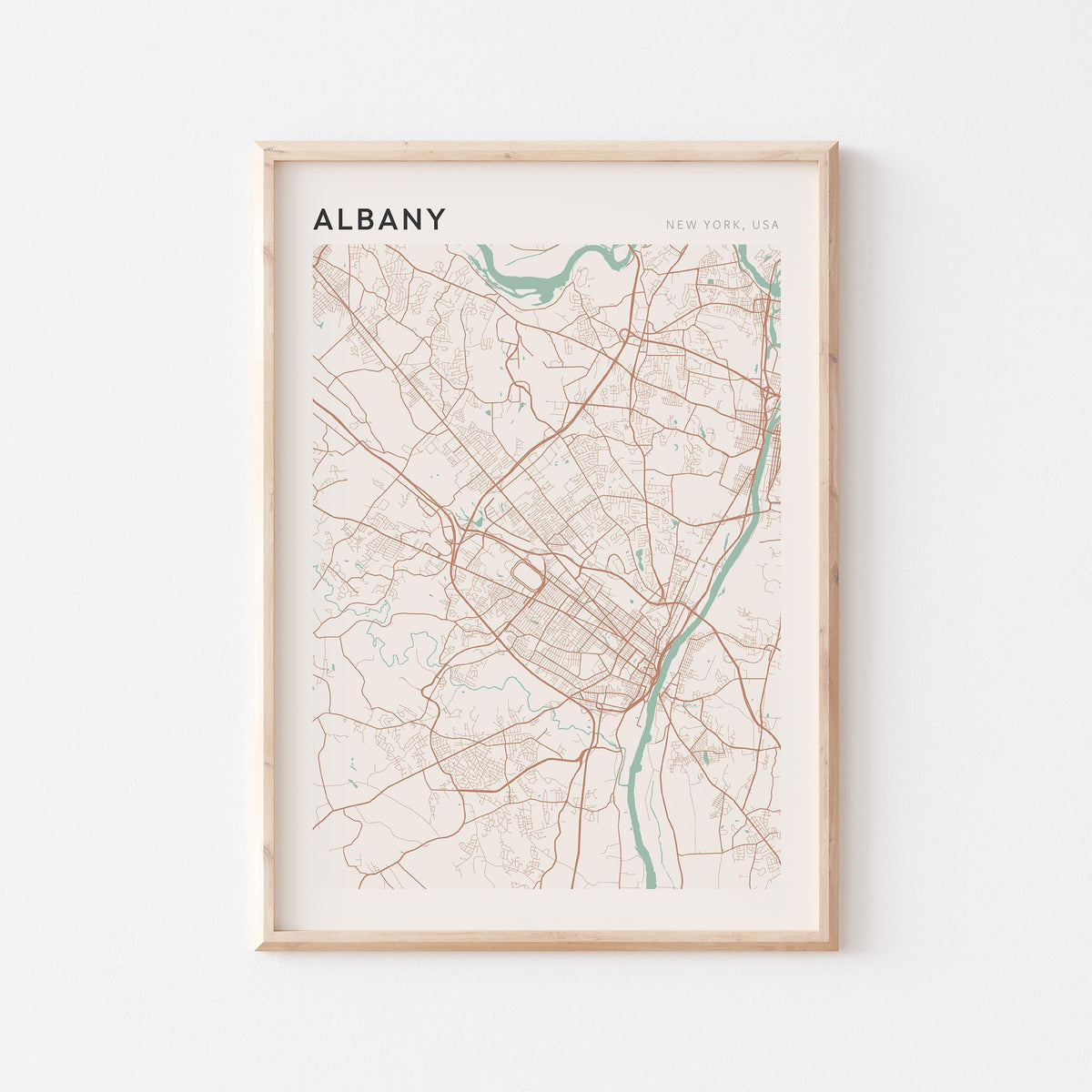 albany, new york map poster - image 1