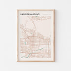 san bernardino, california map poster - image 1
