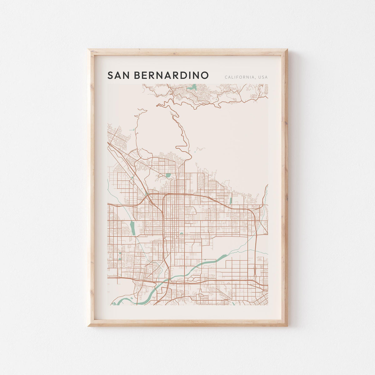 san bernardino, california map poster - image 1