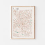 raleigh, north carolina map poster - image 1