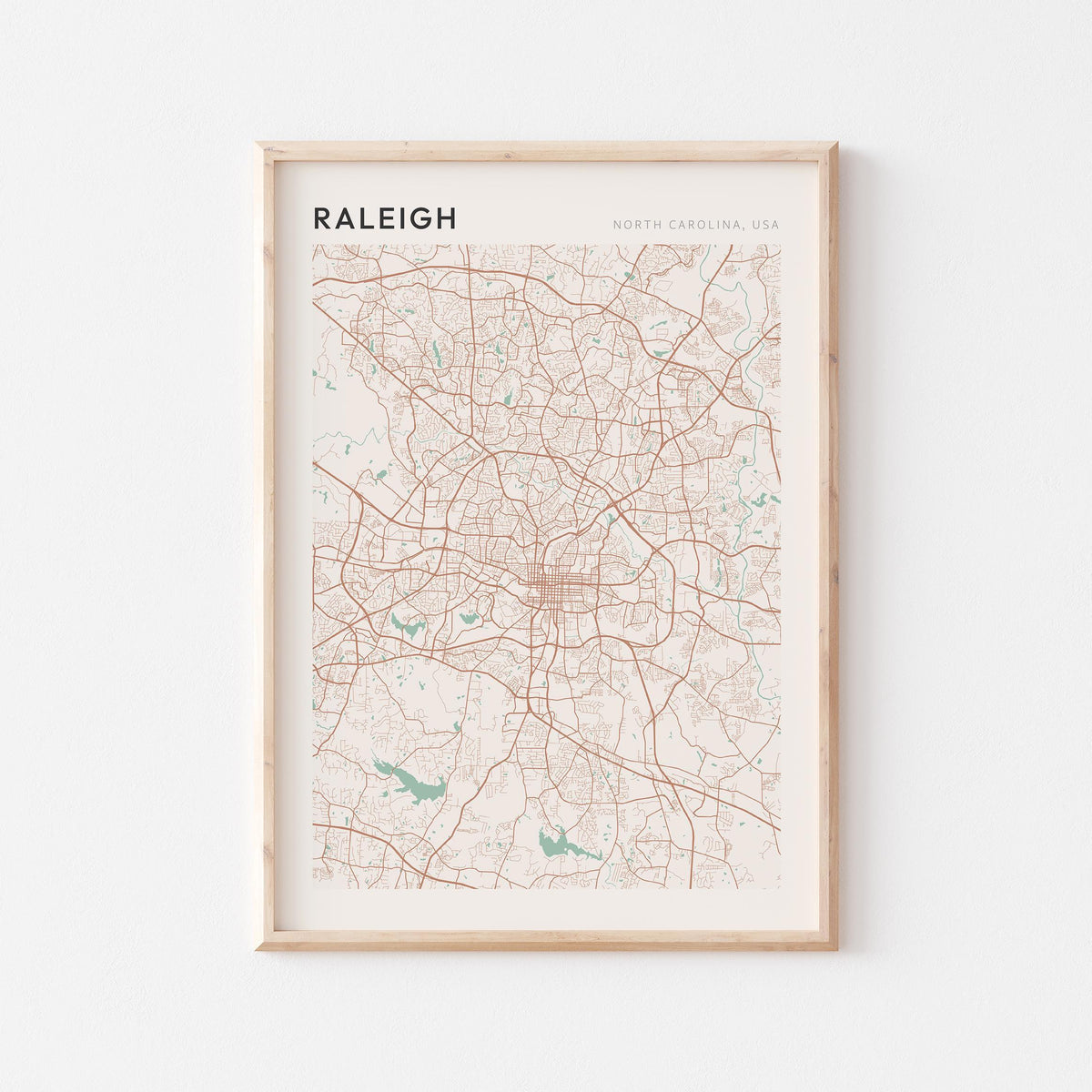 raleigh, north carolina map poster - image 1
