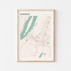 hudson, new york map poster - image 1