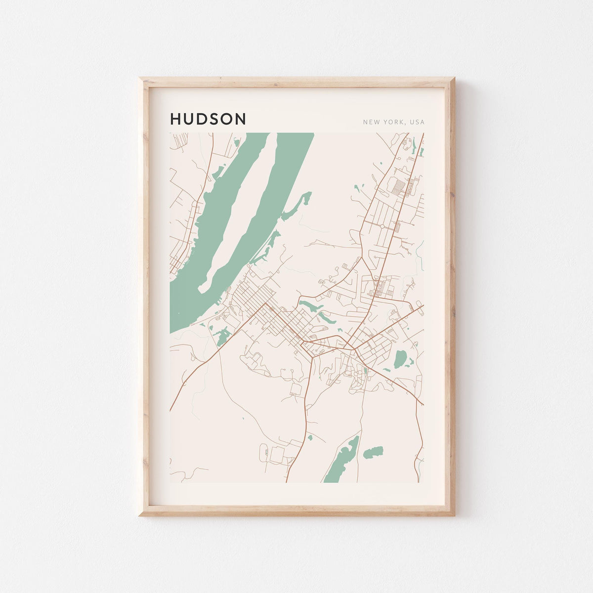 hudson, new york map poster - image 1