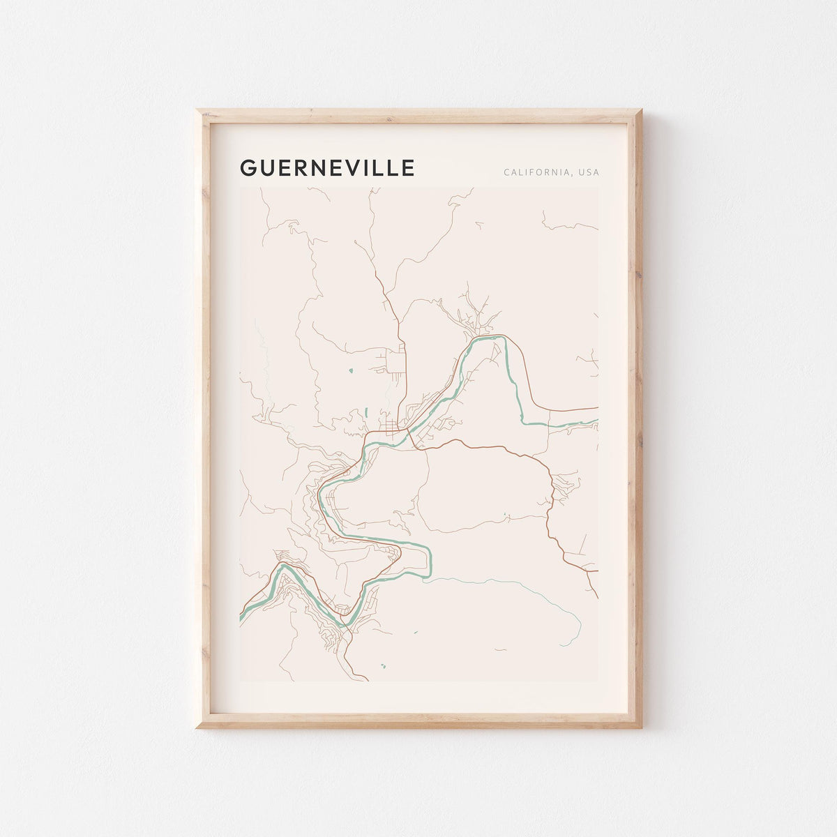 guerneville, california map poster - image 1