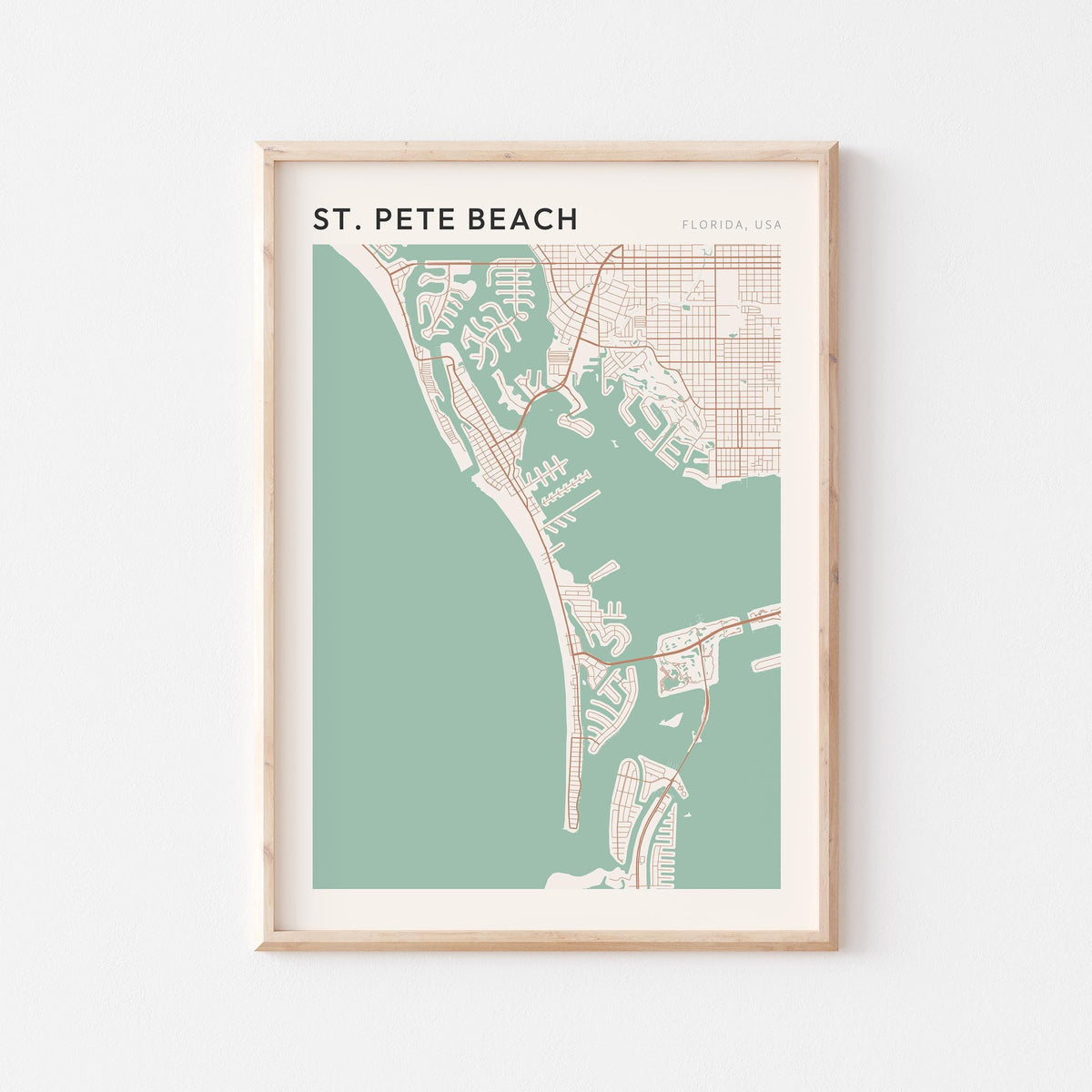 st. pete beach, florida map poster - image 1