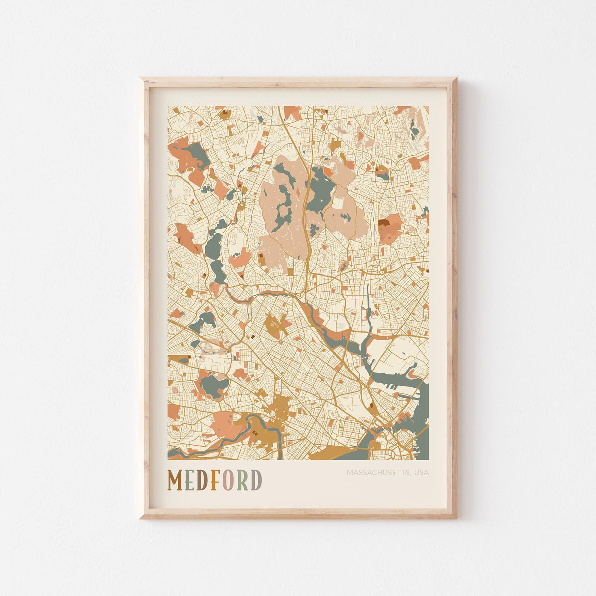 medford, massachusetts map poster - image 1