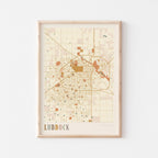 lubbock, texas map poster - image 1