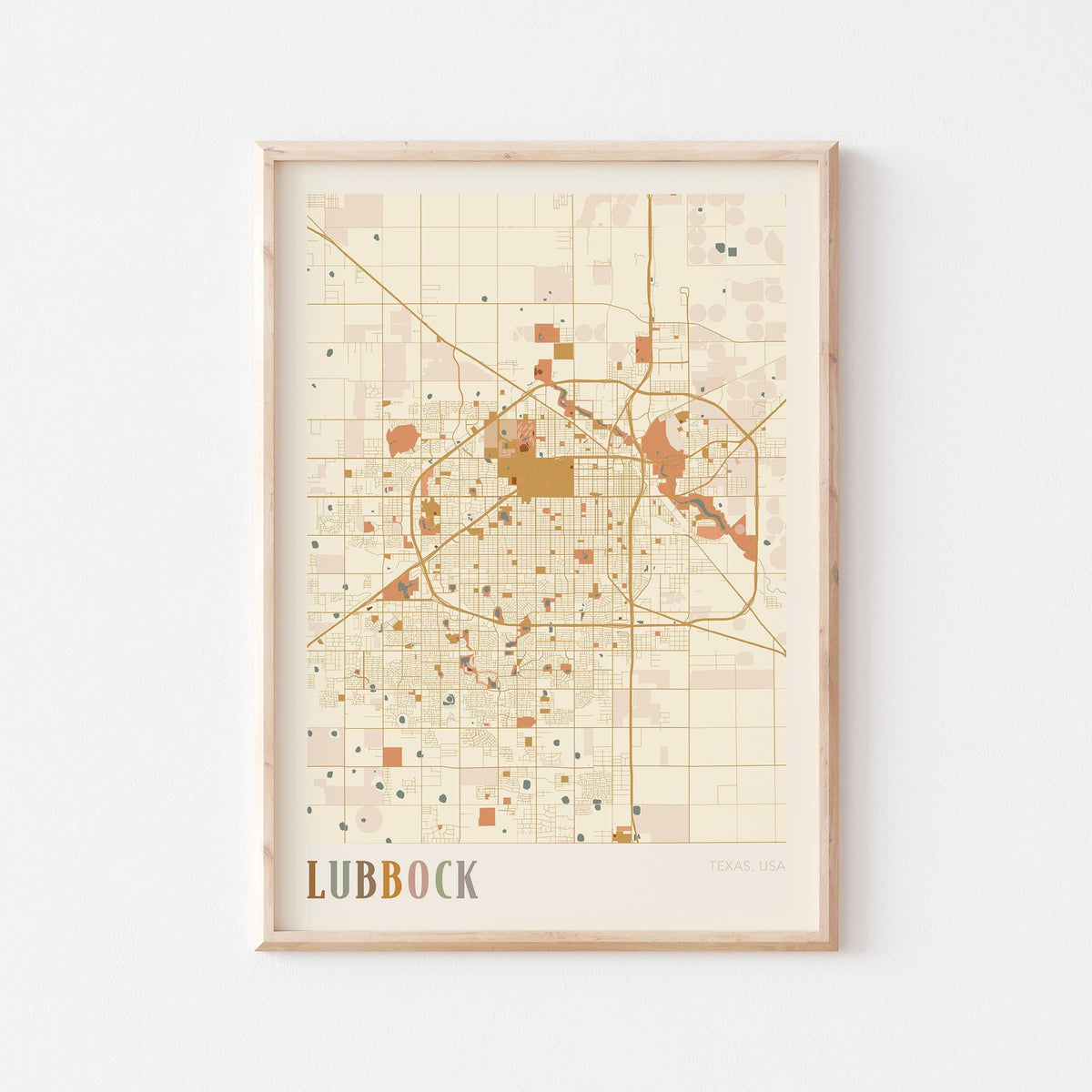 lubbock, texas map poster - image 1