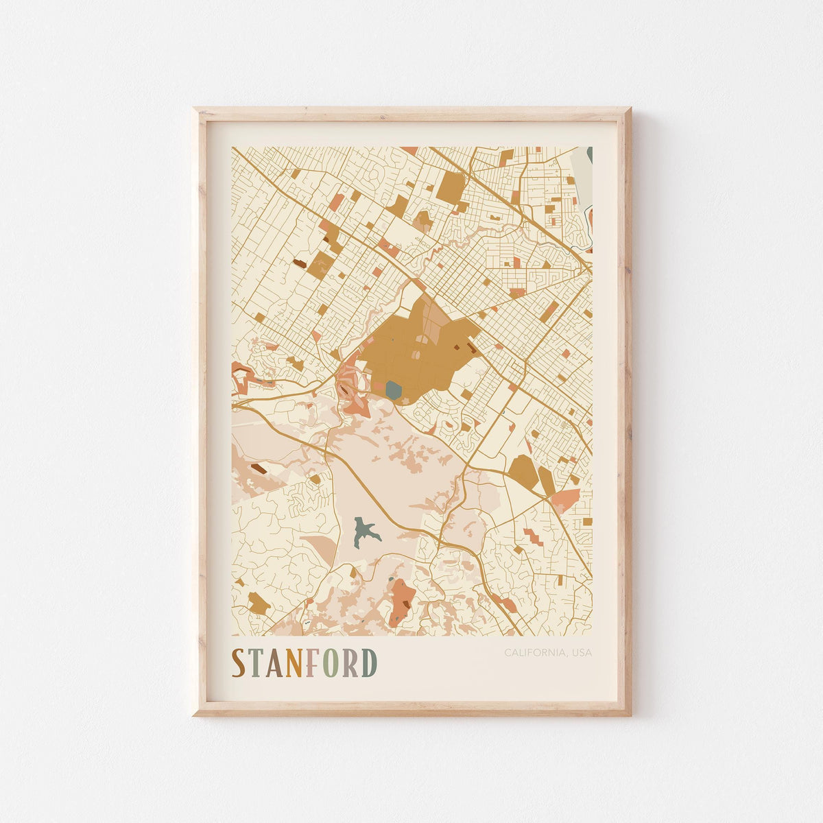 stanford, california map poster - image 1