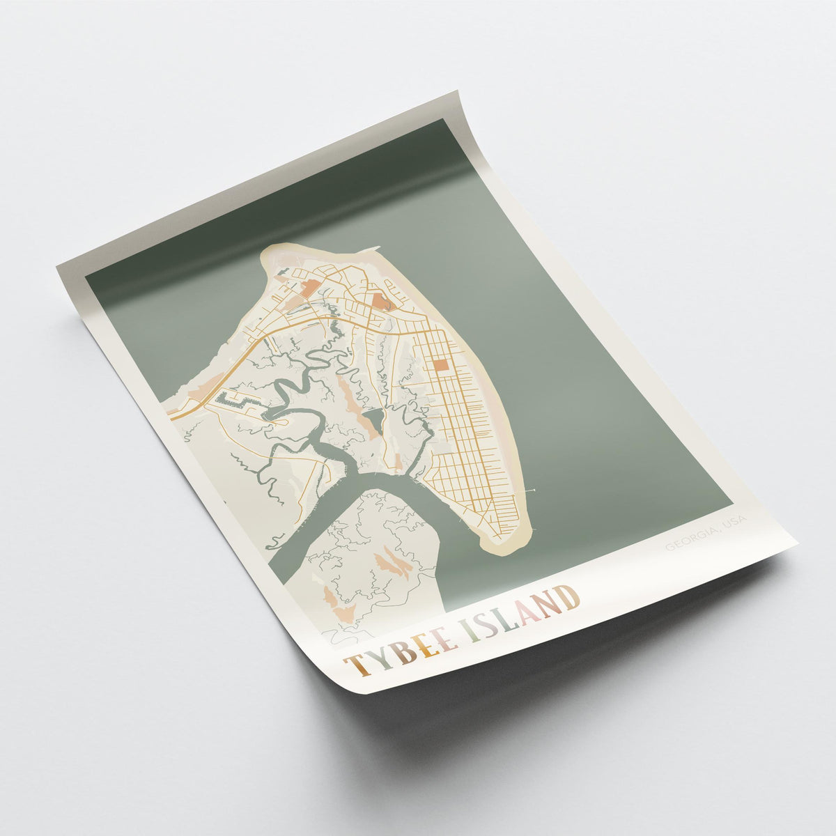 tybee island, georgia map poster - image 4